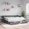 vidaXL Tagesbett Ausziehbar mit Schubladen Dunkelgrau 80x200 cm Stoff