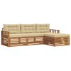 vidaXL Outdoor-Sofagarnitur 4 stk. Natur und Beige