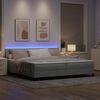 vidaXL LED Boxspringbett mit Matratze Hellgrau 200 x 200 cm Samt