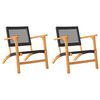 vidaXL Gartenst&uuml;hle 2 Stk. Schwarz Poly Rattan und Akazienholz