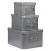LABEL51 Aufbewahrungsbox Media 27x21x16 cm L Antik-Grau