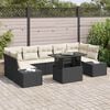 vidaXL Sofa Set mit Kissen 8 pcs Schwarz und Creme Poly-Rattan