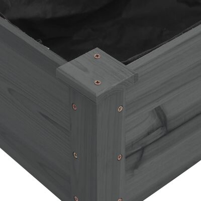 vidaXL Hochbeet mit Einsatz Grau 120x120x25 cm Massivholz Tanne