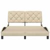 vidaXL Bettgestell ohne Matratze Creme 140x190 cm Stoff