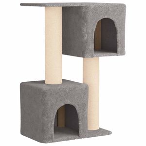 vidaXL Katzennbaum mit Sisal-Kratzs&auml;ulen Hellgrau 114 cm