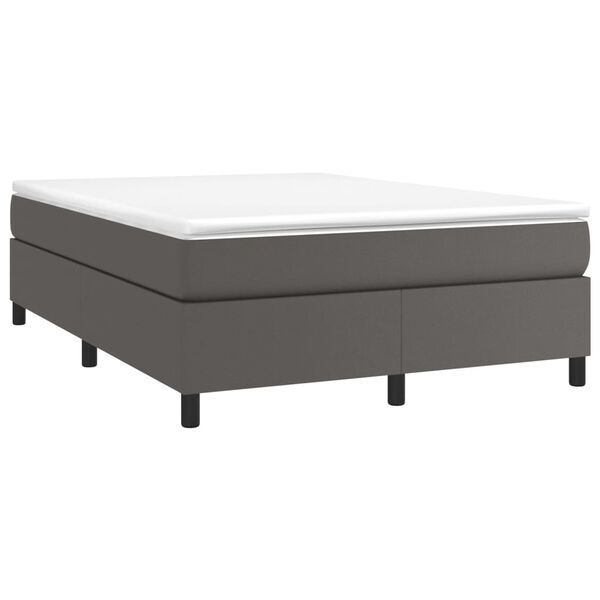 vidaXL Boxspringbettgestell Grau 140x190 cm Kunstleder