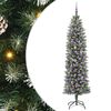 vidaXL K&uuml;nstlicher schlanker Weihnachtsbaum Gr&uuml;n und Wei&szlig; 210 cm