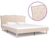 vidaXL Bettgestell Beige Stoff 160&times;200 cm
