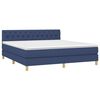 vidaXL Boxspringbett mit Matratze & LED Blau 160x200 cm Stoff