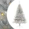 vidaXL K&uuml;nstlicher vorbeleuchteter Weihnachtsbaum Silber 120 cm PET
