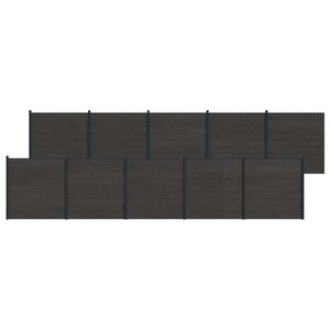 vidaXL zaunset 10 Stk. 1737 x 186 cm WPC und Aluminium Schwarz