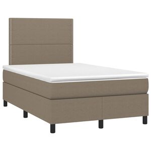 vidaXL Boxspringbett mit Matratze Taupe 120x190 cm Stoff