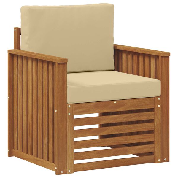 vidaXL Outdoor-Sofagarnitur mit Kissen Natur 71 x 63 x 73 cm