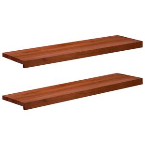vidaXL Fensterb&auml;nke 2 stk. Braun 100 x 25 x 2 cm Massivholz Buche