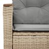 vidaXL Gartensofa mit Kissen 2-Sitzer Beige Poly Rattan