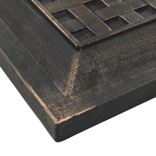 vidaXL Sonnenschirmfuß Quadratisch 12 kg Bronzefarben Polyharz