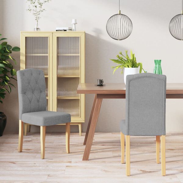 vidaXL Esszimmerst&uuml;hle 2 Stk. Hellgrau Stoff