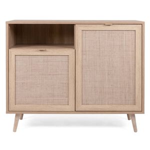 Finori Beistellschrank Bali 01A Sonoma-Eiche und Raffia-Druck