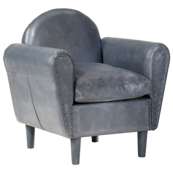 vidaXL Sessel Grau 77 x 65 x 79 cm Echtleder