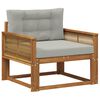vidaXL Outdoor Mittelsofa Natur und Hellgrau 83 x 91 x 73 cm