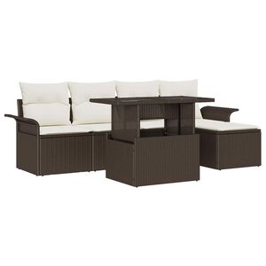 vidaXL Gartensofa-set 6 stk. Braun [Synthetisch]: Poly Rattan