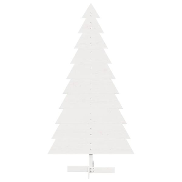 vidaXL Weihnachtsbaum zum Schm&uuml;cken Wei&szlig; 180 cm Massivholz Kiefer