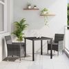 vidaXL Garten Essgruppe mit Kissen 3 pcs Grau Poly-Rattan