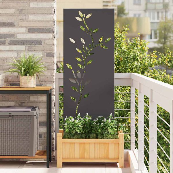 vidaXL Garten Sichtschutz-Leinwand Floral Schwarz 50 x 140 cm