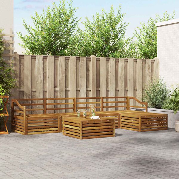 vidaXL Outdoor-Sofagarnitur 6 pcs Natur