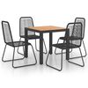 vidaXL 5-tlg. Garten-Essgruppe PVC Rattan Schwarz und Braun