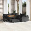 vidaXL Gartensofa-set mit Kissen 13 pcs Schwarz Poly-Rattan