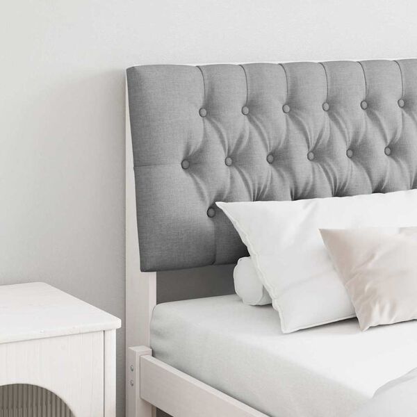 vidaXL Gepolstertes Kopfteil Hellgrau 200 cm Massives Kiefernholz