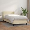vidaXL Boxspringbett mit Matratze Creme 90x190 cm Kunstleder