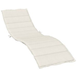 vidaXL Sonnenliegen-Auflage Melange Creme 200x50x4 cm Stoff