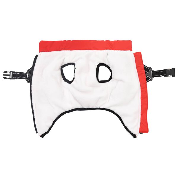 vidaXL Hundemantel mit Geschirr Rot L36 Fleece und Polyester