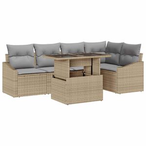 vidaXL Garten-Sofa-Set 6 stk. Beige und Hellgrau