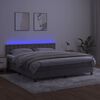 vidaXL Boxspringbett mit Matratze & LED Hellgrau 180x200 cm Samt