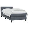 vidaXL Boxspringbett mit Matratze Dunkelgrau 100x220 cm Samt