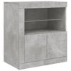 vidaXL Sideboard mit LED-Leuchten Betongrau 181,5x37x67 cm