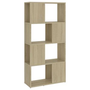 vidaXL B&uuml;cherregal Raumteiler Sonoma-Eiche 60x24x124,5cm Holzwerkstoff