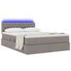 vidaXL Bett mit Stauraum und LED mit Matratze Taupe 140 x 200 cm Stoff