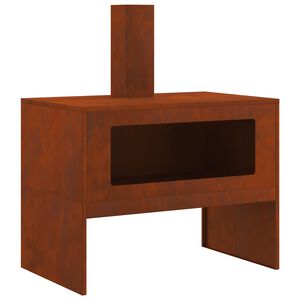 vidaXL Feuerstelle Braun 80 x 50 x 96 cm Wetterfeststahl