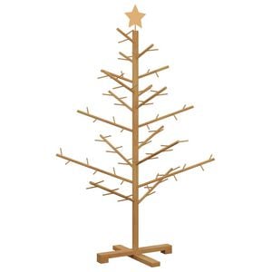 vidaXL Holz Weihnachtsbaum Braun 125 cm Massives Kiefernholz