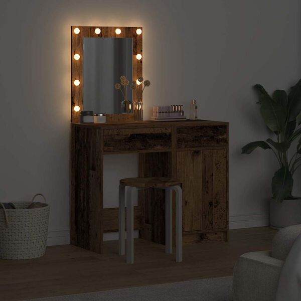 vidaXL Schminktisch mit T&uuml;r 2 pcs Braun 50 x 41 x 135 cm Holzwerkstoff