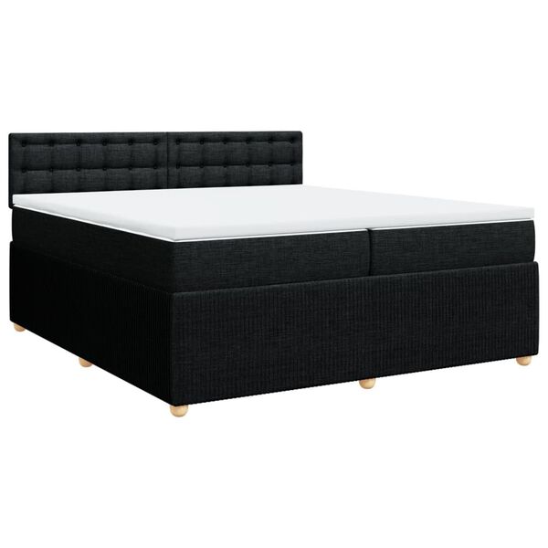 vidaXL Boxspringbett mit Matratze Schwarz 200x200 cm Stoff
