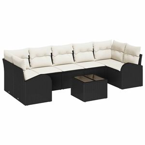 vidaXL Gartensofa-set 8 stk. 7-Sitzanzahl Schwarz und Creme