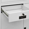 vidaXL Büroschrank Hellgrau 90x40x180 cm Stahl und Gehärtetes Glas