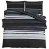 vidaXL Bettw&auml;sche-Set Schwarz Gestreift 200x200 cm Baumwolle