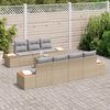 vidaXL Gartensofa-set mit Kissen 8 pcs Beige Poly Rattan