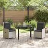 vidaXL Garten Essgruppe 3 pcs Hellgrau Poly-Rattan